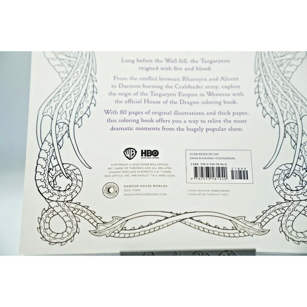 House of the Dragon Official‎ Coloring Book Game of Thrones HBO 2024